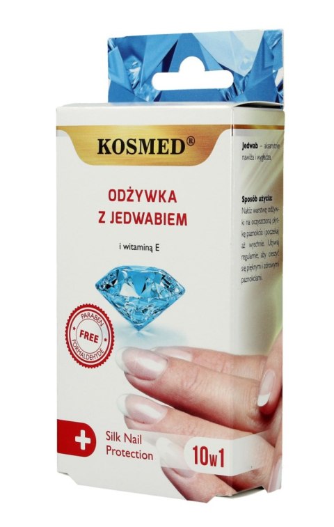 Kosmed Odżywka do paznokci z jedwabiem i witaminą E 10w1 9ml Kosmed Odżywka do paznokci z jedwabiem i witaminą E 10w1 9ml