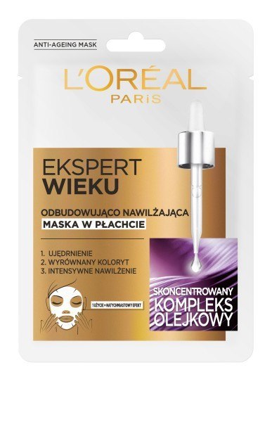 LOREAL Exspert Wieku 55+ Maska na tkaninie odbudowująca 30 g