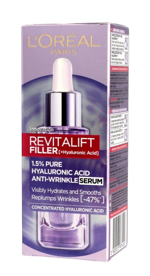 LOREAL Revitalift Filler Serum przeciwzmarszczkowe 1.5% czystego kwasu hialuronowego 30 ml