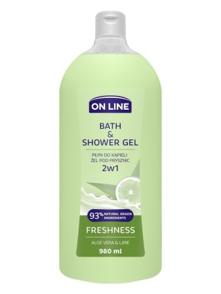 On Line Żel i Płyn do kąpieli 2w1 Freshness 980ml