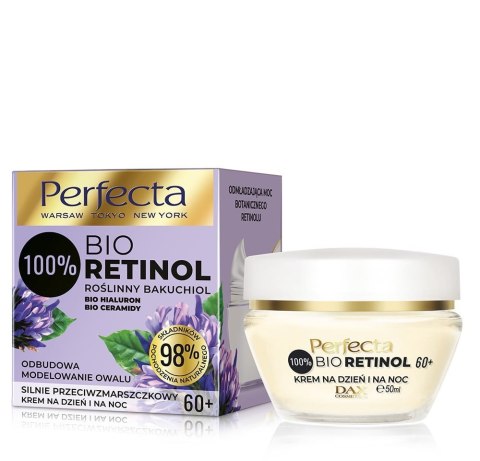 PERFECTA Bio Retinol 60+ Krem silnie przeciwzmarszczkowy na dzień i noc - odbudowa, modelowanie owalu 50 ml