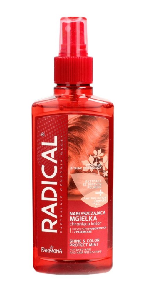 RADICAL Nabłyszczająca mgiełka chroniąca kolor do włosów farbowanych i z pasemkami 200 ml RADICAL Nabłyszczająca mgiełka chroniąca kolor do włosów farbowanych i z pasemkami 200 ml