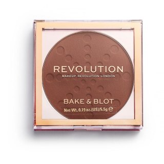 REVOLUTION Bake & Blot Puder prasowany Deep Dark 5.5g