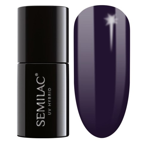 SEMILAC Lakier hybrydowy 100 Black Purple 7 ml SEMILAC Lakier hybrydowy 100 Black Purple 7 ml