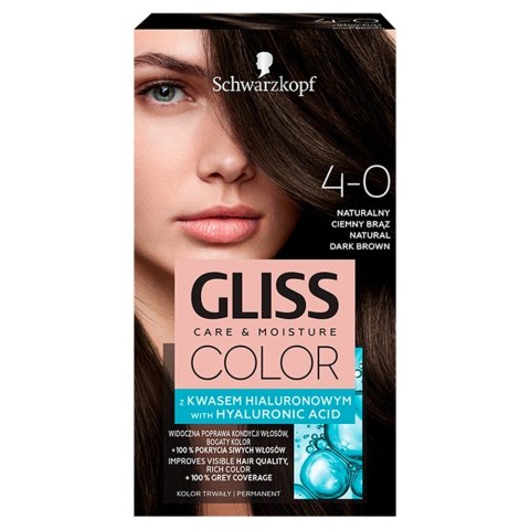 Schwarzkopf Gliss Color Krem koloryzujący nr 4-0 Naturalny Ciemny Brąz 1op. Schwarzkopf Gliss Color Krem koloryzujący nr 4-0 Naturalny Ciemny Brąz 1op.
