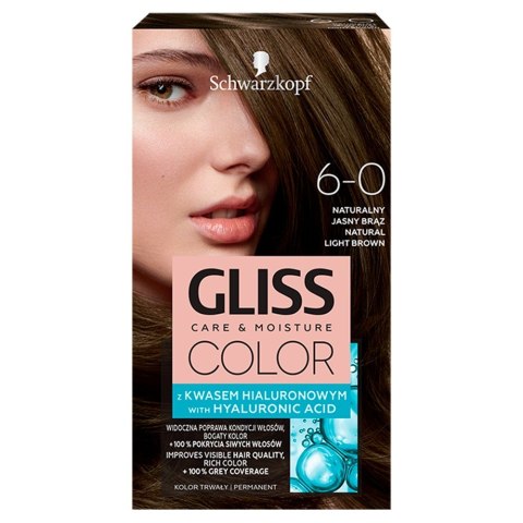 Schwarzkopf Gliss Color Krem koloryzujący nr 6-0 Naturalny Jasny Brąz 1op. Schwarzkopf Gliss Color Krem koloryzujący nr 6-0 Naturalny Jasny Brąz 1op.