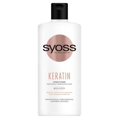 Schwarzkopf Syoss Keratin Odżywka odbudowująca do włosów łamliwych 440ml Schwarzkopf Syoss Keratin Odżywka odbudowująca do włosów łamliwych 440ml