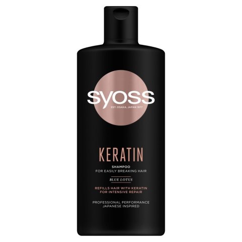 Schwarzkopf Syoss Keratin Szampon wygładzający do włosów łamliwych 440ml Schwarzkopf Syoss Keratin Szampon wygładzający do włosów łamliwych 440ml