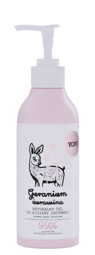 YOPE Naturalny Żel do higieny intymnej Geranium i Żurawina 300ml