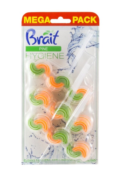 Brait Hygiene & Fresh Kostka toaletowa do WC 2-fazowa Pine 1op.-3x45g Brait Hygiene & Fresh Kostka toaletowa do WC 2-fazowa Pine 1op.-3x45g