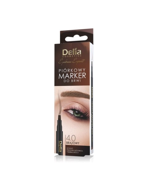 DELIA Eyebrow Expert Piórkowy marker do brwi - brązowy