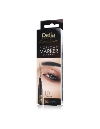 DELIA Eyebrow Expert Piórkowy marker do brwi - kolor czarny