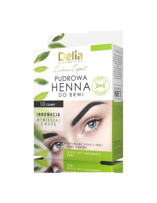 Delia Cosmetics Henna do brwi pudrowa 1.0 czarna 4g