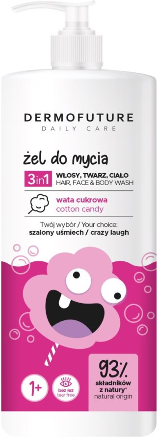 Dermofuture Daily Care Kids Żel 3in1 do mycia twarzy,ciała i włosów Wata Cukrowa 500ml