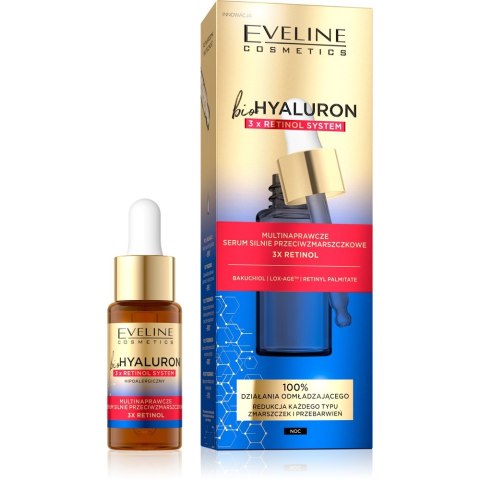 EVELINE bioHYALURON 3xRetinol System Multinaprawcze Serum silnie przeciwzmarszczkowe 18 ml EVELINE bioHYALURON 3xRetinol System Multinaprawcze Serum silnie przeciwzmarszczkowe 18 ml
