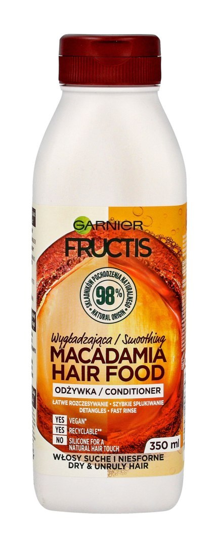 Fructis Hair Food Macadamia Odżywka wygładzająca do włosów suchych i niesfornych 350ml Fructis Hair Food Macadamia Odżywka wygładzająca do włosów suchych i niesfornych 350ml
