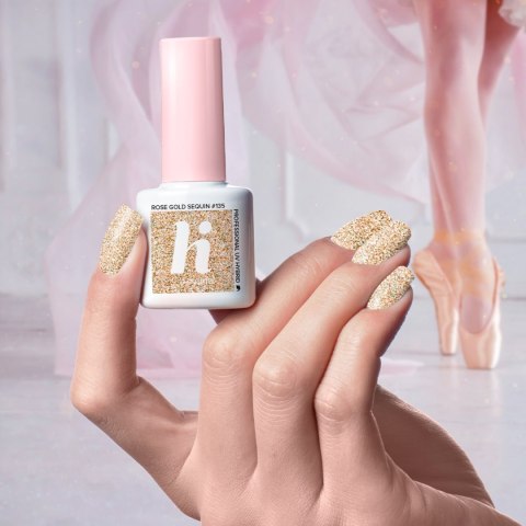 HI HYBRID Lakier hybrydowy Ballerina #135 Rose Gold Sequin 5ml HI HYBRID Lakier hybrydowy Ballerina #135 Rose Gold Sequin 5ml