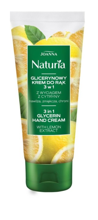 JOANNA Naturia Glicerynowy krem do rąk 3w1 z wyciągiem z cytryny 100 g