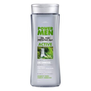 JOANNA Power Men Żel pod prysznic 4w1 Active - Konopie i Wit. PP 300 ml