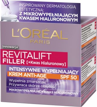 LOREAL Revitalift Filler Krem intensywnie wypełniający zmarszczki Anti-Age SPF50 50 ml