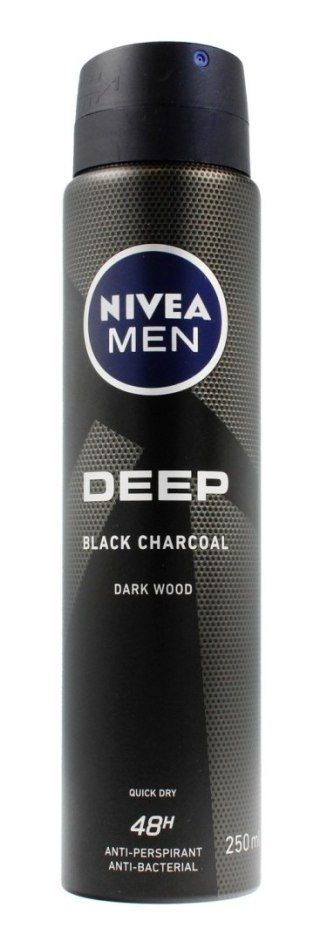 NIVEA MEN Antyperspirant w sprayu Deep Black Charcoal 250 ml