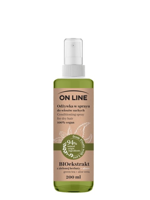 On Line From Plants With Love Odżywka do włosów w sprayu BIOekstrakt z Zielonej Herbaty i Aloes 200ml On Line From Plants With Love Odżywka do włosów w sprayu BIOekstrakt z Zielonej Herbaty i Aloes 200ml