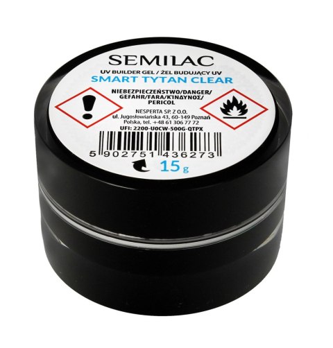 SEMILAC Builder Gel Smart Tytan Clear Żel budujacy do paznokci UV 15 g SEMILAC Builder Gel Smart Tytan Clear Żel budujacy do paznokci UV 15 g