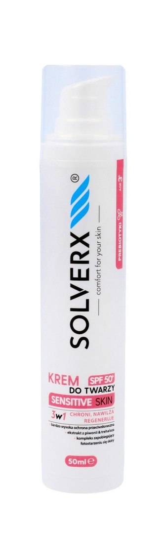 SOLVERX Sensitive Skin Krem do twarzy 3w1 z SPF50+ - skóra wrażliwa 50ml SOLVERX Sensitive Skin Krem do twarzy 3w1 z SPF50+ - skóra wrażliwa 50ml