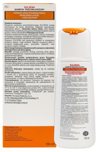 SULSENA Szampon do włosów przeciwłupieżowy 150 ml