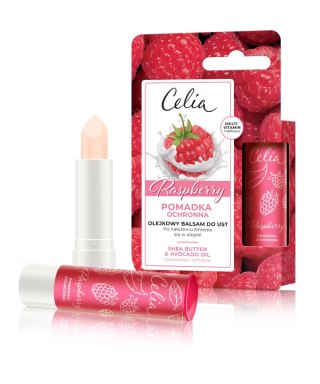 Celia Pomadka ochronna - Olejkowy balsam do ust Raspberry 1szt