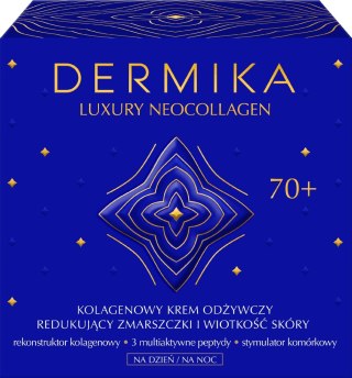 Dermika Luxury Neocollagen 70+ Kolagenowy Krem odżywczy redukujący zmarszczki i wiotkość skóry na dzień i noc 50ml