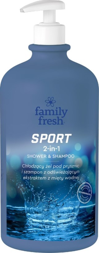 FAMILY FRESH Chłodzący Żel pod prysznic 2in1 Sport 1000ml