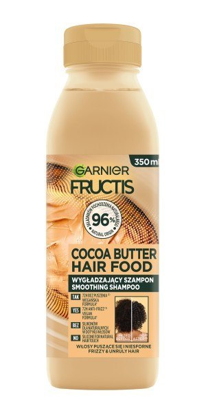 GARNIER Fructis Hair Food Szampon do włosów wygładzający Cocoa Butter - do włosów puszących się i niesfornych 350 ml