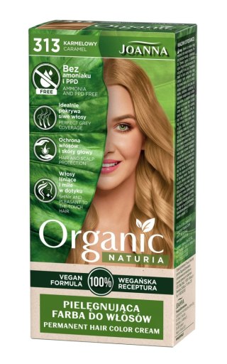 JOANNA Organic Naturia Pielęgnująca farba do włosów nr 313 Karmelowy