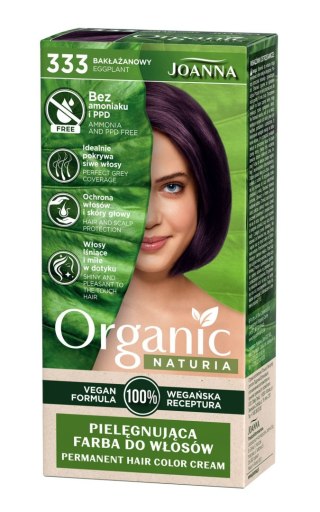 JOANNA Organic Naturia Pielęgnująca farba do włosów nr 333 Bakłażan