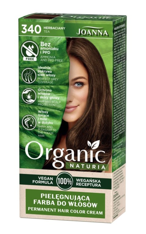 JOANNA Organic Naturia Pielęgnująca farba do włosów nr 340 Herbaciany JOANNA Organic Naturia Pielęgnująca farba do włosów nr 340 Herbaciany