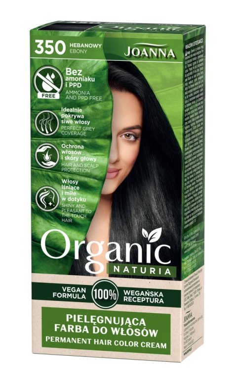 JOANNA Organic Naturia Pielęgnująca farba do włosów nr 350 Hebanowy JOANNA Organic Naturia Pielęgnująca farba do włosów nr 350 Hebanowy
