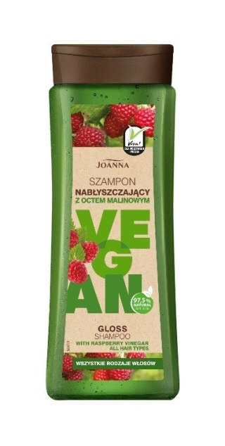 JOANNA Vegan Szampon nabłyszczający z octem malinowym 300 ml