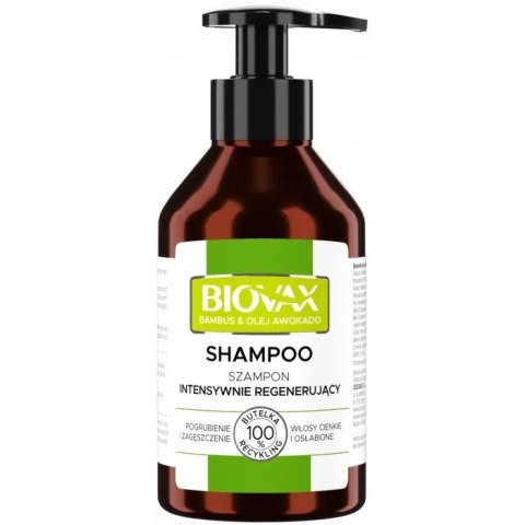 L`BIOTICA Biovax Szampon intensywnie regenerujący - Bambus+ Olej Avocado 200ml