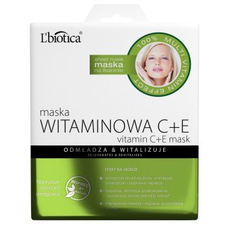 L`BIOTICA Maska witaminowa C+E na tkaninie - odmładza & witalizuje 23ml