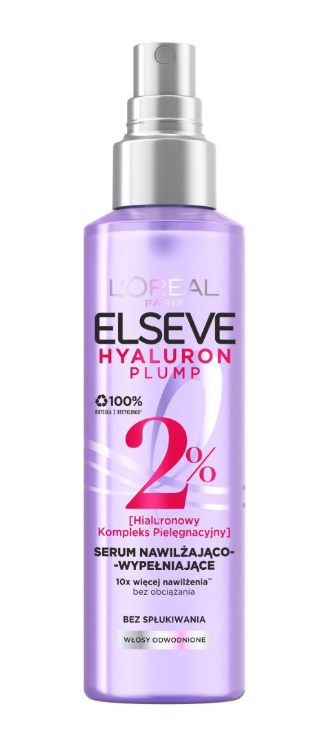 LOREAL ELSEVE Hyaluron Plump 2% Serum nawilżająco-wypełniające do włosów odwodnionych 150 ml LOREAL ELSEVE Hyaluron Plump 2% Serum nawilżająco-wypełniające do włosów odwodnionych 150 ml