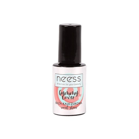 NEESS Baza kauczukowa do lakierów hybrydowych Gummy Cover - Coral Sheen (7635/4) 4 ml