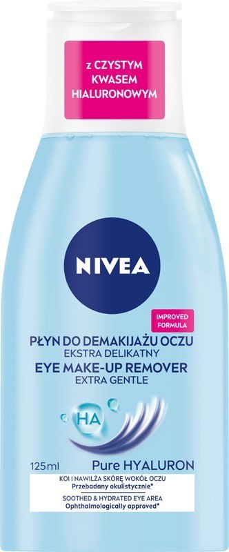NIVEA Ekstra delikatny płyn do demakijażu oczu Pure Hyaluron 125ml NIVEA Ekstra delikatny płyn do demakijażu oczu Pure Hyaluron 125ml