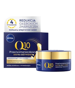 NIVEA Q10 Odbudowujący krem przeciwzmarszczkowy na noc - Ekstra Odżywienie 50 ml