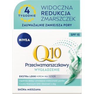 NIVEA Q10 Power Ekstra lekki krem przeciwzmarszczkowy na dzień SPF 15 - Wygładzenie 50 ml