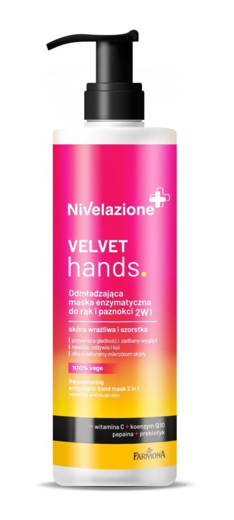 NIVELAZIONE Velvet Hands Odmładzająca maska enzymatyczna do dłoni 2w1 - skóra wrażliwa i szorstka 200 ml