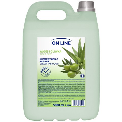 On Line Kremowe Mydło w płynie Aloes&Oliwka 5L On Line Kremowe Mydło w płynie Aloes&Oliwka 5L