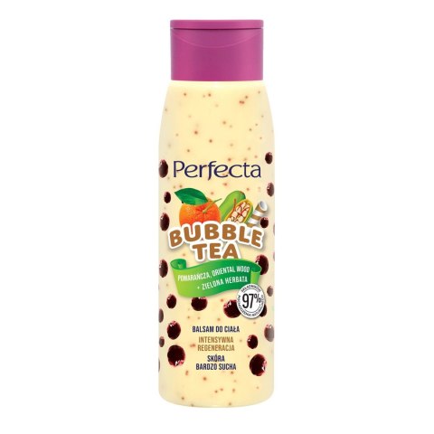 Perfecta Bubble Tea Balsam do ciała Intensywna Regeneracja - Pomarańcza,Oriental Wood i Zielona Herbata 400ml Perfecta Bubble Tea Balsam do ciała Intensywna Regeneracja - Pomarańcza,Oriental Wood i Zielona Herbata 400ml