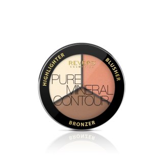 REVERS Zestaw do konkurowania twarzy bronzera, różu do policzków oraz rozświetlacza PURE MINERAL CONTOUR 01 - 7,5 g