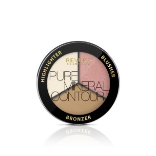 REVERS Zestaw do konkurowania twarzy bronzera, różu do policzków oraz rozświetlacza PURE MINERAL CONTOUR 04 - 7,5 g